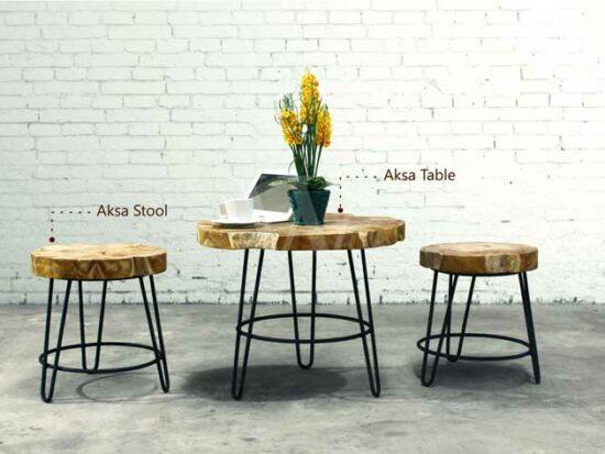 Aksa Terrace Reclaimed Wood Furniture With Iron