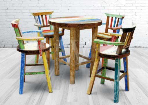 Mamuju Bar Set Reclaimed Wooden Furniture