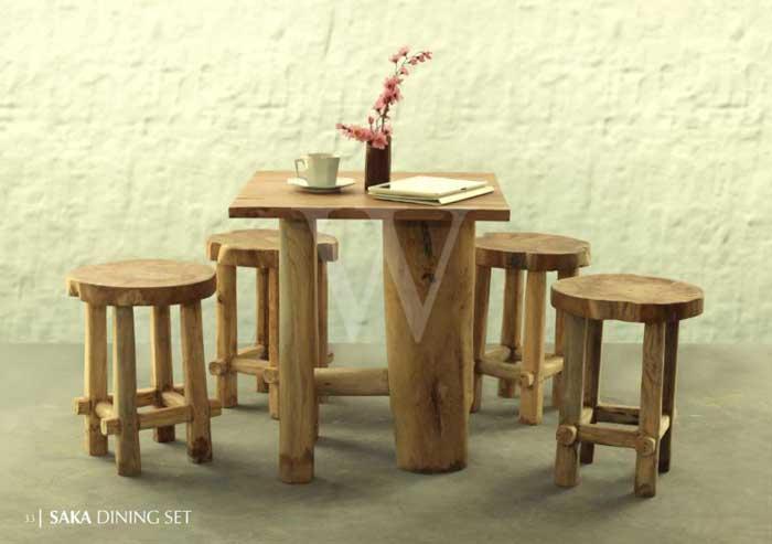 Saka Dining set reclaimed wood furniture