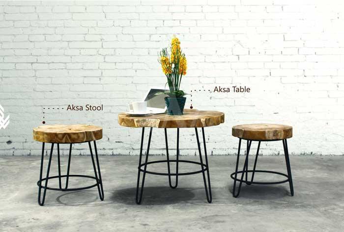 Aksa Terrace Reclaimed Wood Furniture With Iron